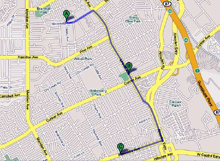 A = Fire Station 6, B = Lincoln & Curtner, C = Foxworthy & Cherry